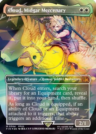 Cloud, Midgar Mercenary (Borderless) (Chocobo Track Foil) [FINAL FANTASY] Foil
