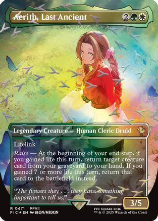 Aerith, Last Ancient (Borderless) (Chocobo Track Foil) - Commander: FINAL FANTASY Foil
