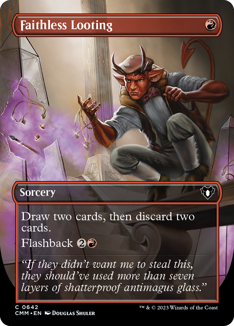 Faithless Looting (Borderless) [Commander Masters]