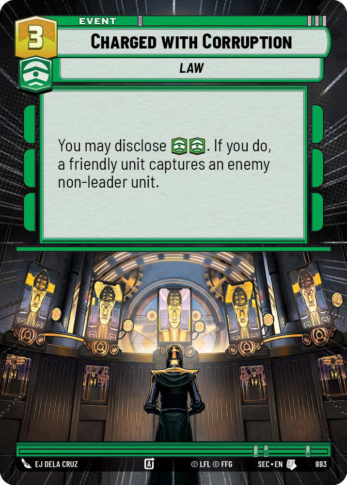 Charged with Corruption (883) (Hyperspace Foil) (883) [Secrets of Power]