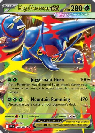 Mega Heracross ex 004/094 [ME02 Phantasmal Flames]  - Holofoil