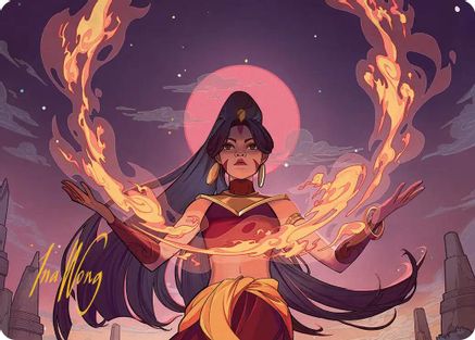 Firebending Student Art Card (Gold-Stamped Signature) [Art Series: Avatar: The Last Airbender]
