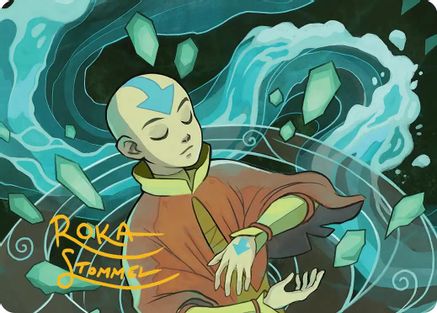 Aang, at the Crossroads Art Card (Gold-Stamped Signature) - Art Series: Avatar: The Last Airbender