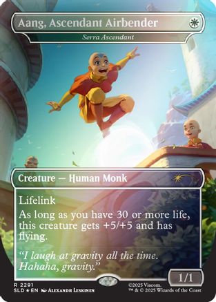 Aang, Ascendant Airbender - Serra Ascendant (Rainbow Foil) - Secret Lair Drop Series Foil