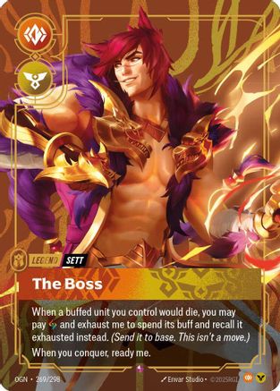 Sett - The Boss (Metal) (269/298) [Riftbound Organized Play Promotional Cards] Foil