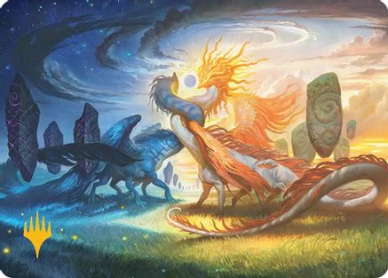 Celestial Reunion Art Card (Gold-Stamped Planeswalker Symbol) - Art Series: Lorwyn Eclipsed