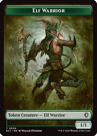 Elf Warrior (0004) // Plant (0005) Double-Sided Token [Commander: Lorwyn Eclipsed] Foil