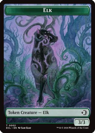 Elk // Emblem - Oko, Shadowmoor Scion Double-Sided Token [Lorwyn Eclipsed]