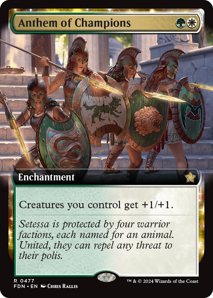 Anthem of Champions (Extended Art) - Foundations: (enchantment, Extended Art)
