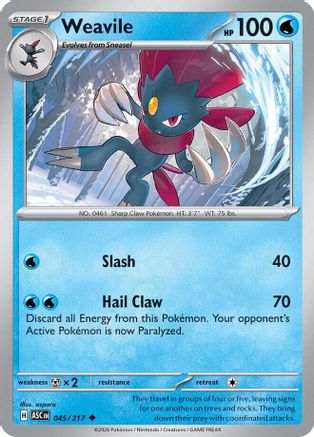 Weavile (045/217) [Mega Evolution: Ascended Heroes]