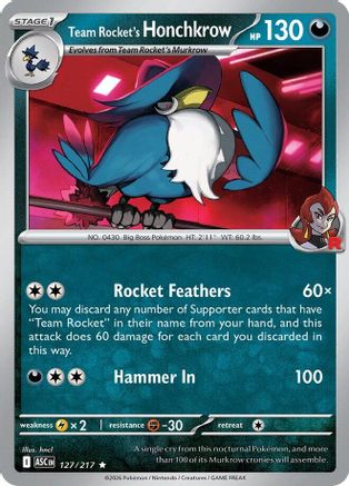 Team Rocket's Honchkrow 127 [ME Ascended Heroes]  - Holofoil