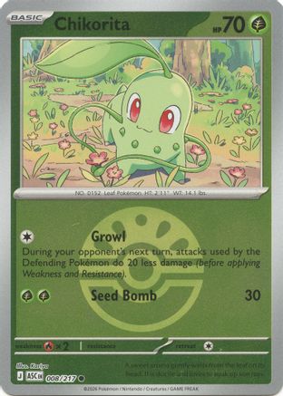 Chikorita (Friend Ball) 008 [ME Ascended Heroes]  - Reverse Holofoil