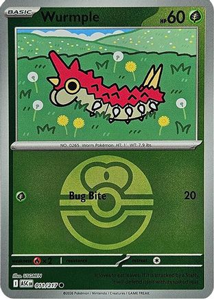 Wurmple (Love Ball) 011 [ME Ascended Heroes]  - Reverse Holofoil