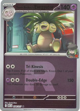 Team Rocket's Exeggutor (Team Rocket) 078 [ME Ascended Heroes]  - Reverse Holofoil
