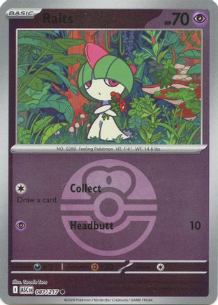 Ralts (Love Ball) 087 [ME Ascended Heroes]  - Reverse Holofoil