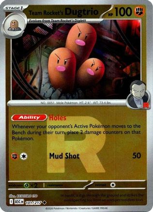 Team Rocket's Dugtrio (Team Rocket) 101/217 [ME Ascended Heroes]  - Reverse Holofoil