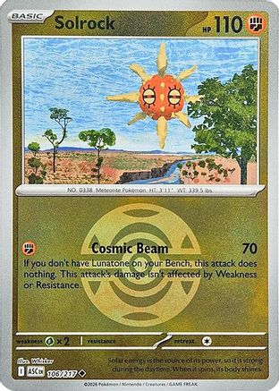 Solrock (Dusk Ball) 106 [ME Ascended Heroes]  - Reverse Holofoil