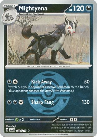 Mightyena (Dusk Ball) 129/217 [ME Ascended Heroes]  - Reverse Holofoil