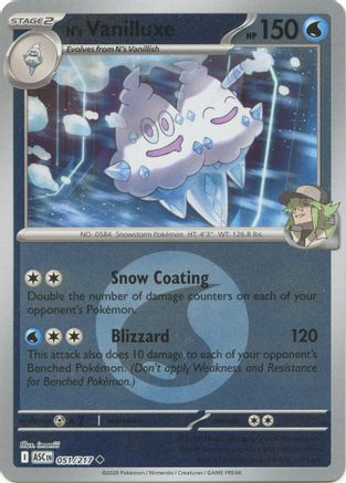 N's Vanilluxe (Energy Symbol Pattern) 051 [ME Ascended Heroes]  - Reverse Holofoil