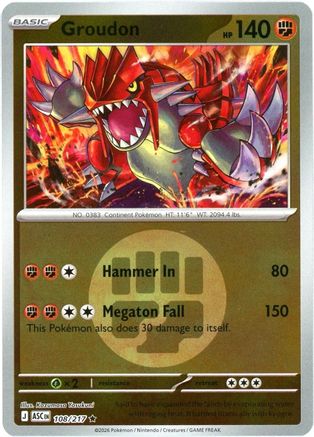 Groudon (Energy Symbol Pattern) 108 [ME Ascended Heroes]  - Reverse Holofoil