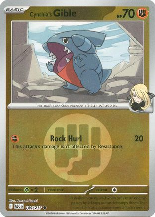 Cynthia's Gible (109/217) (Energy Symbol Pattern) [Mega Evolution: Ascended Heroes]