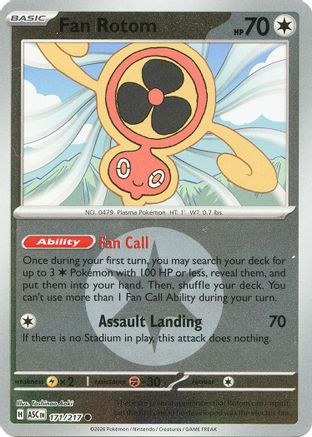 Fan Rotom (Energy Symbol Pattern) 171/217 [ME Ascended Heroes]  - Reverse Holofoil