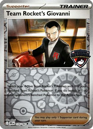 Team Rocket's Giovanni 174 [League & Championship Cards]  - Reverse Holofoil