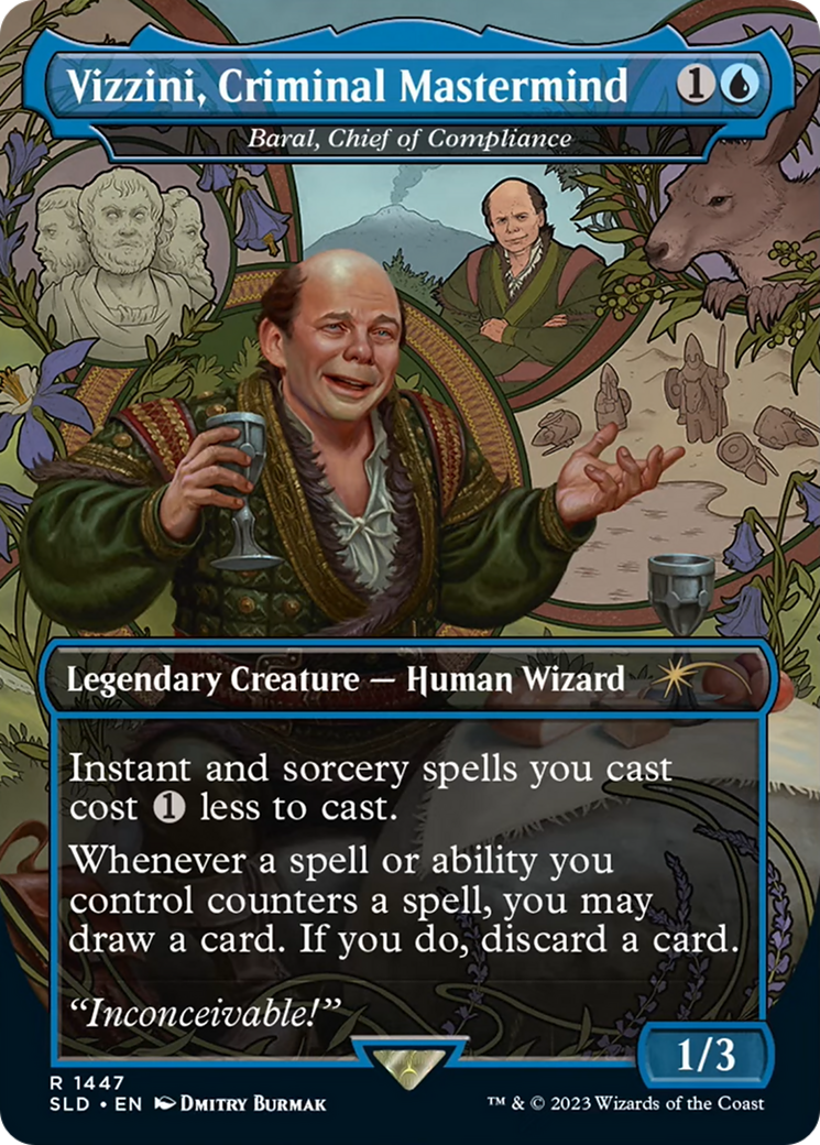 Vizzini, Criminal Mastermind - Baral, Chief of Compliance [Secret Lair Drop] / Vizzini, Criminal Mastermind (Borderless)
