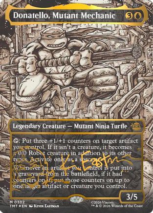 Donatello, Mutant Mechanic (Borderless) (Gold-Stamped Signature) [Teenage Mutant Ninja Turtles] Foil