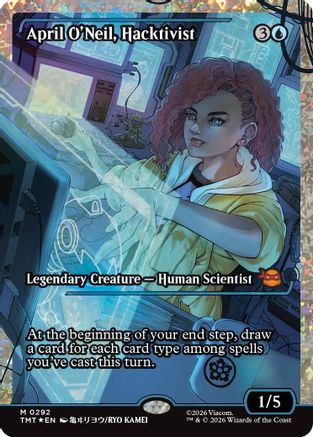 April O'Neil, Hacktivist (0292) (Showcase) (Fracture Foil) - Teenage Mutant Ninja Turtles Foil