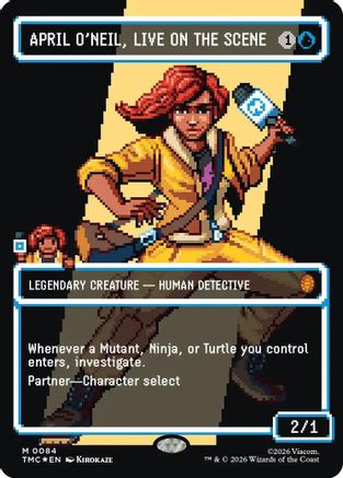 April O'Neil, Live on the Scene (Borderless) (Surge Foil) - Commander: Teenage Mutant Ninja Turtles Foil