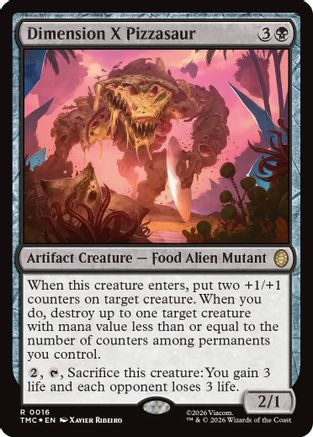 Dimension X Pizzasaur (Surge Foil) [Commander: Teenage Mutant Ninja Turtles] Foil