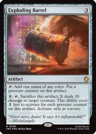 Exploding Barrel (Surge Foil) [Commander: Teenage Mutant Ninja Turtles] Foil