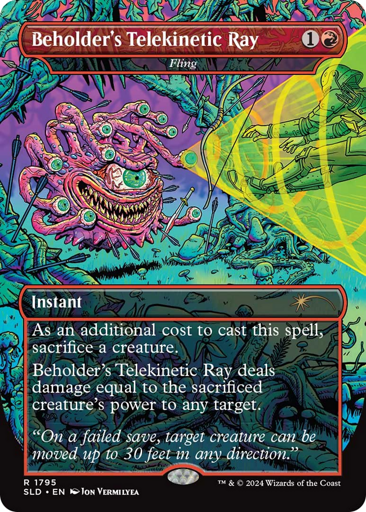 Beholder's Telekinetic Ray - Fling [Secret Lair Drop] / Beholder's Telekinetic Ray (Borderless)