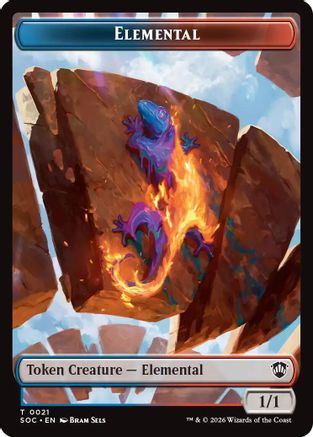 Elemental (0021) // Phyrexian Myr Double-Sided Token [Commander: Secrets of Strixhaven]