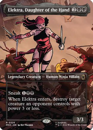 Elektra, Daughter of the Hand (Borderless) (0326) [Marvel Super Heroes] Foil