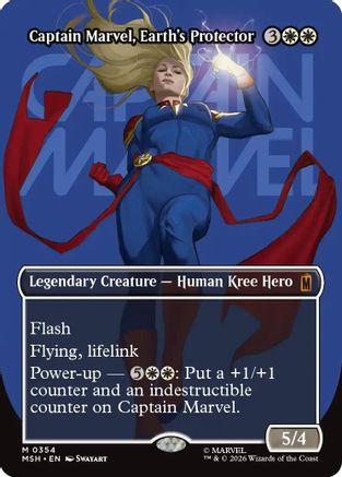 Captain Marvel, Earth's Protector (Borderless) (0354) [Marvel Super Heroes] Foil
