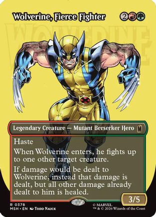 Wolverine, Fierce Fighter (Borderless) [Marvel Super Heroes] Foil