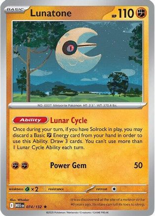 Lunatone (Non-Holo) 074/132 [Deck Exclusives]
