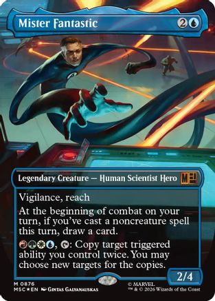 Mister Fantastic (Borderless) (Surge Foil) [Commander: Marvel Super Heroes] Foil