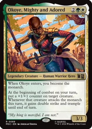 Okoye, Mighty and Adored (Surge Foil) [Commander: Marvel Super Heroes] Foil