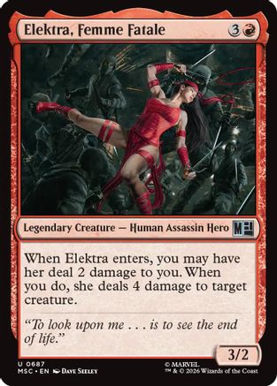 Elektra, Femme Fatale - Commander: Marvel Super Heroes