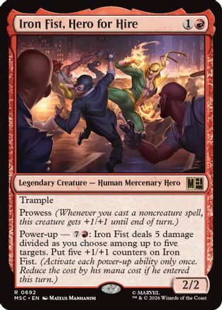 Iron Fist, Hero for Hire - Commander: Marvel Super Heroes