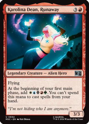 Karolina Dean, Runaway - Commander: Marvel Super Heroes