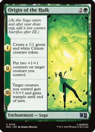 Origin of the Hulk - Commander: Marvel Super Heroes Foil