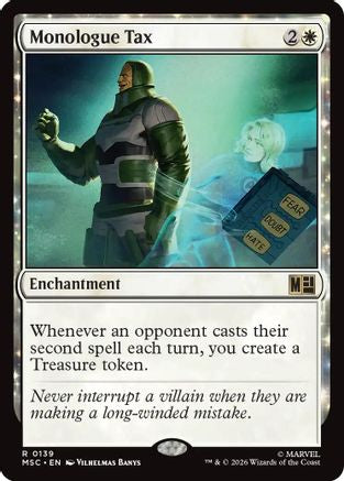 Monologue Tax (Surge Foil) [Commander: Marvel Super Heroes] Foil