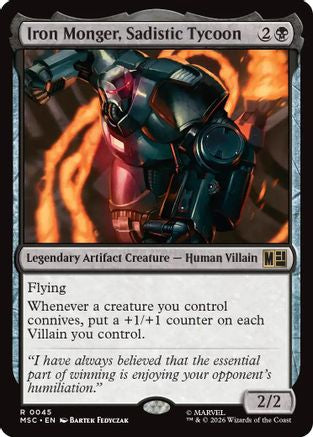 Iron Monger, Sadistic Tycoon (Surge Foil) - Commander: Marvel Super Heroes Foil