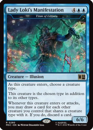 Lady Loki's Manifestation - Titan of Littjara (Surge Foil) - Commander: Marvel Super Heroes Foil