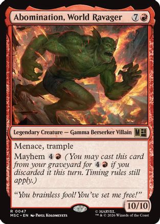 Abomination, World Ravager (Surge Foil) - Commander: Marvel Super Heroes Foil