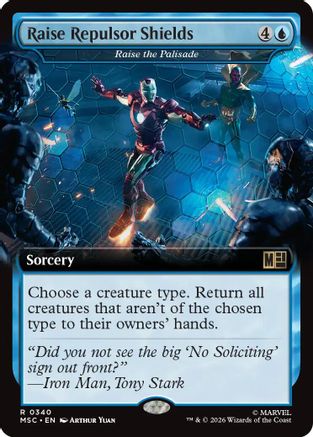Raise Repulsor Shields - Raise the Palisade (Extended Art) - Commander: Marvel Super Heroes Foil